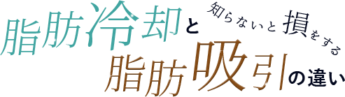 知らないと損をする脂肪冷却と脂肪吸引の違い