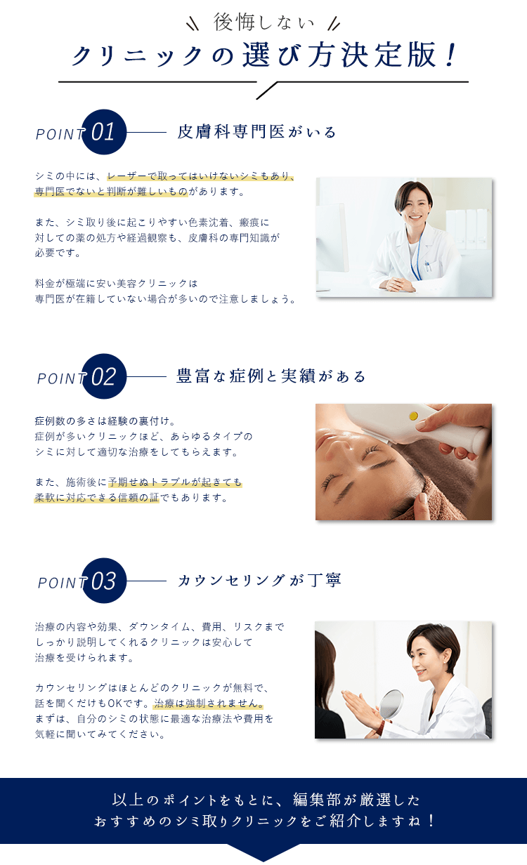 後悔しないクリニックの選び方決定版！