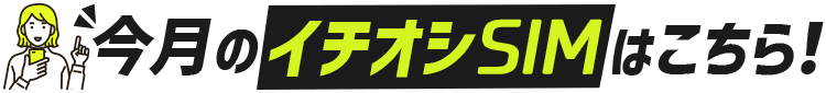 今月のイチオシSIMはこちら！