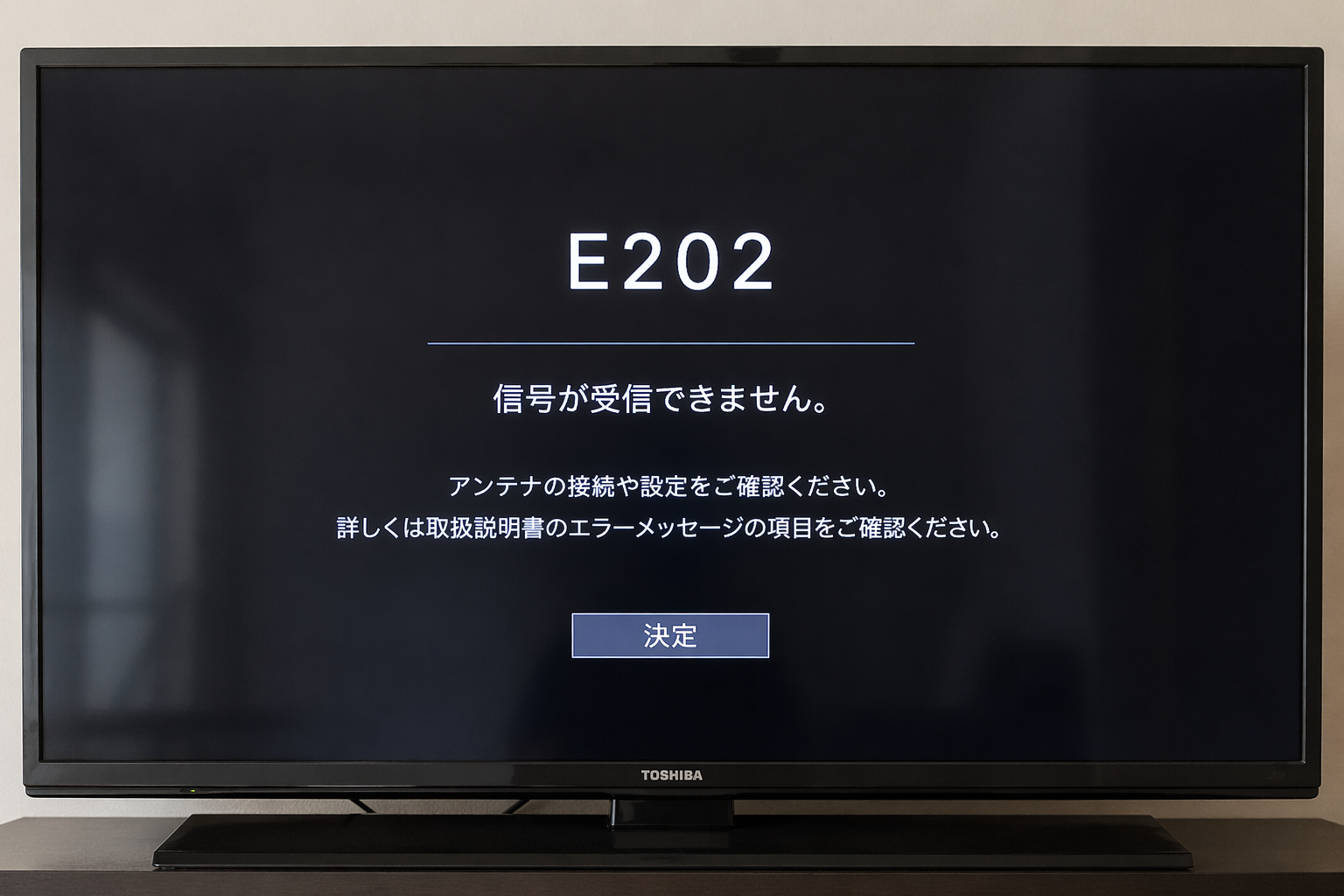 TVでエラーE202が表示されて映らない
