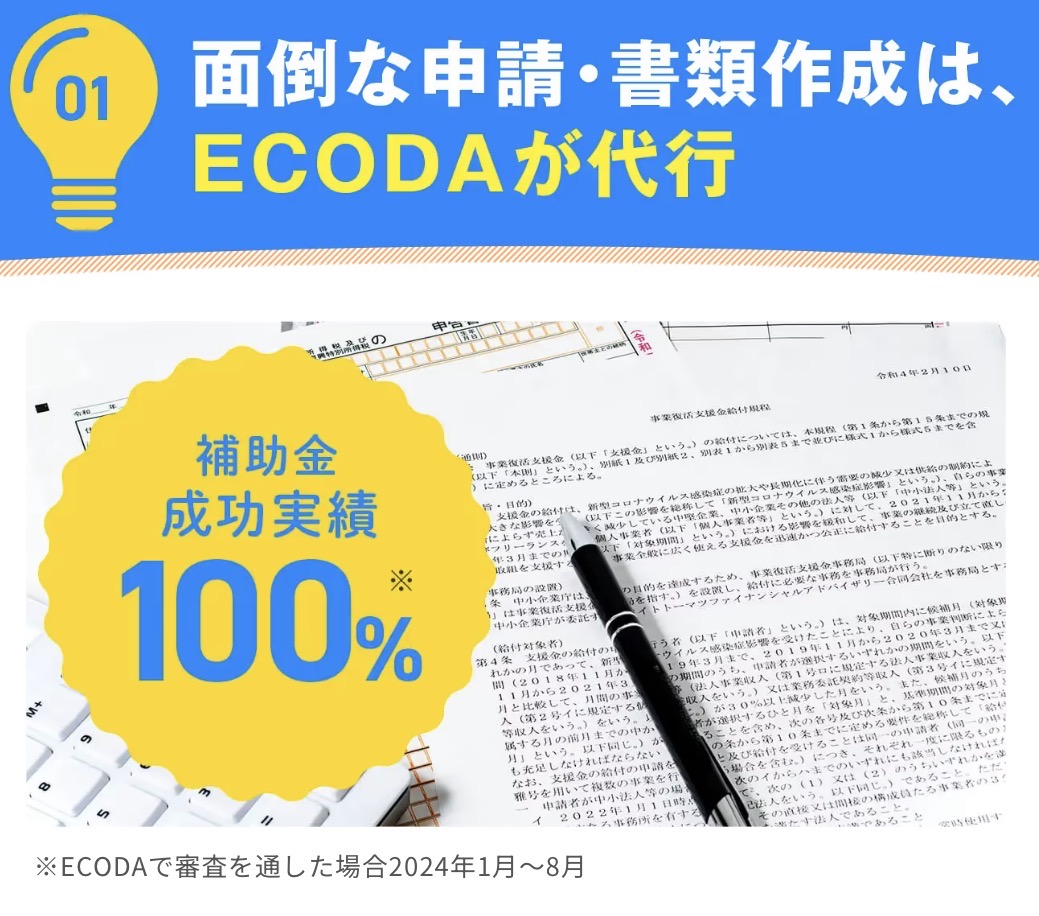 ECODAの補助金申請率