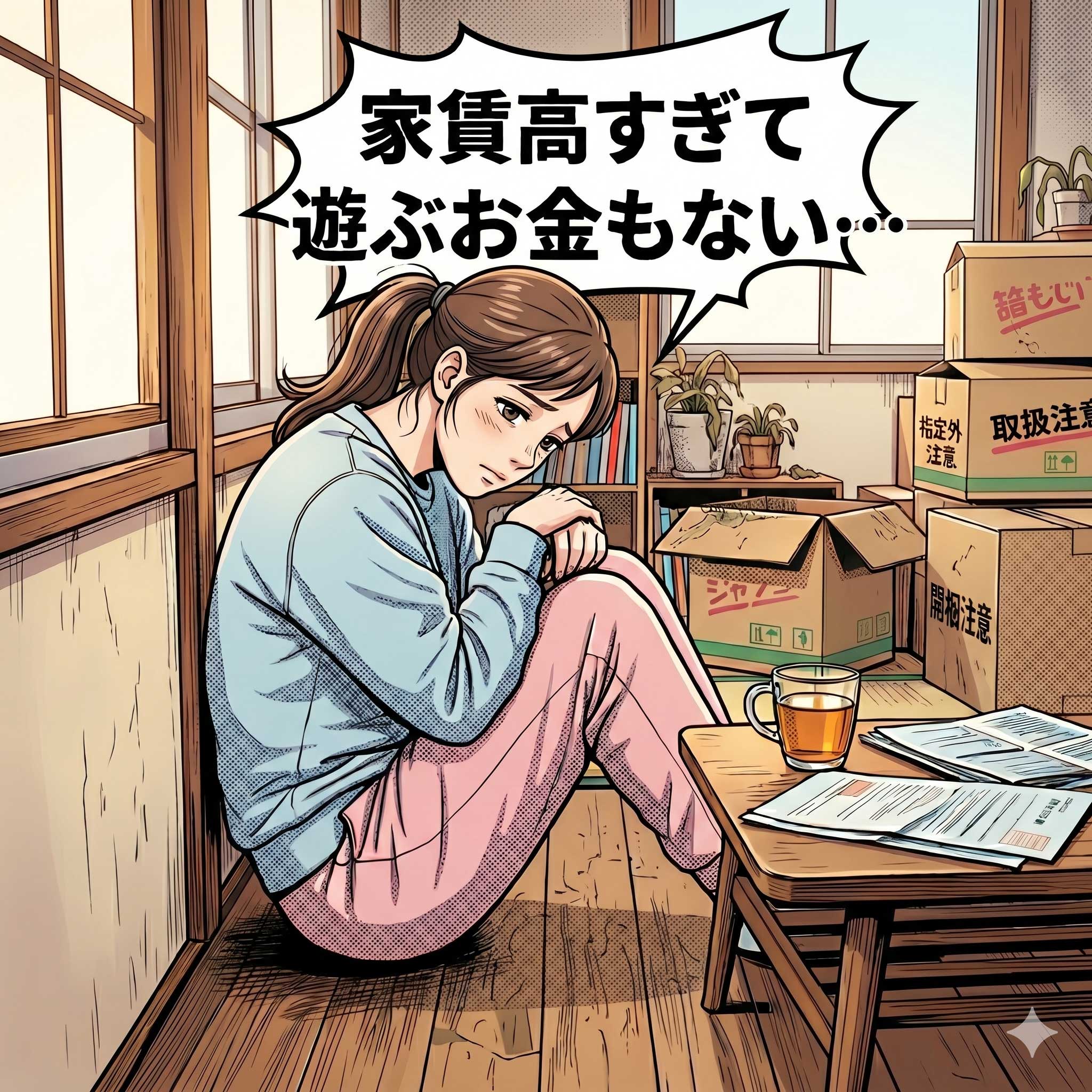 家賃高すぎて遊ぶお金もない…