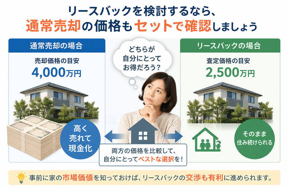 リースバックと通常売却の比較