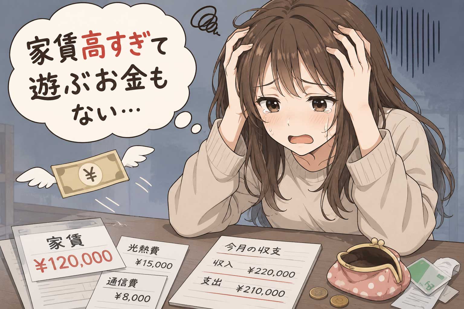 家賃高すぎて遊ぶお金もない…