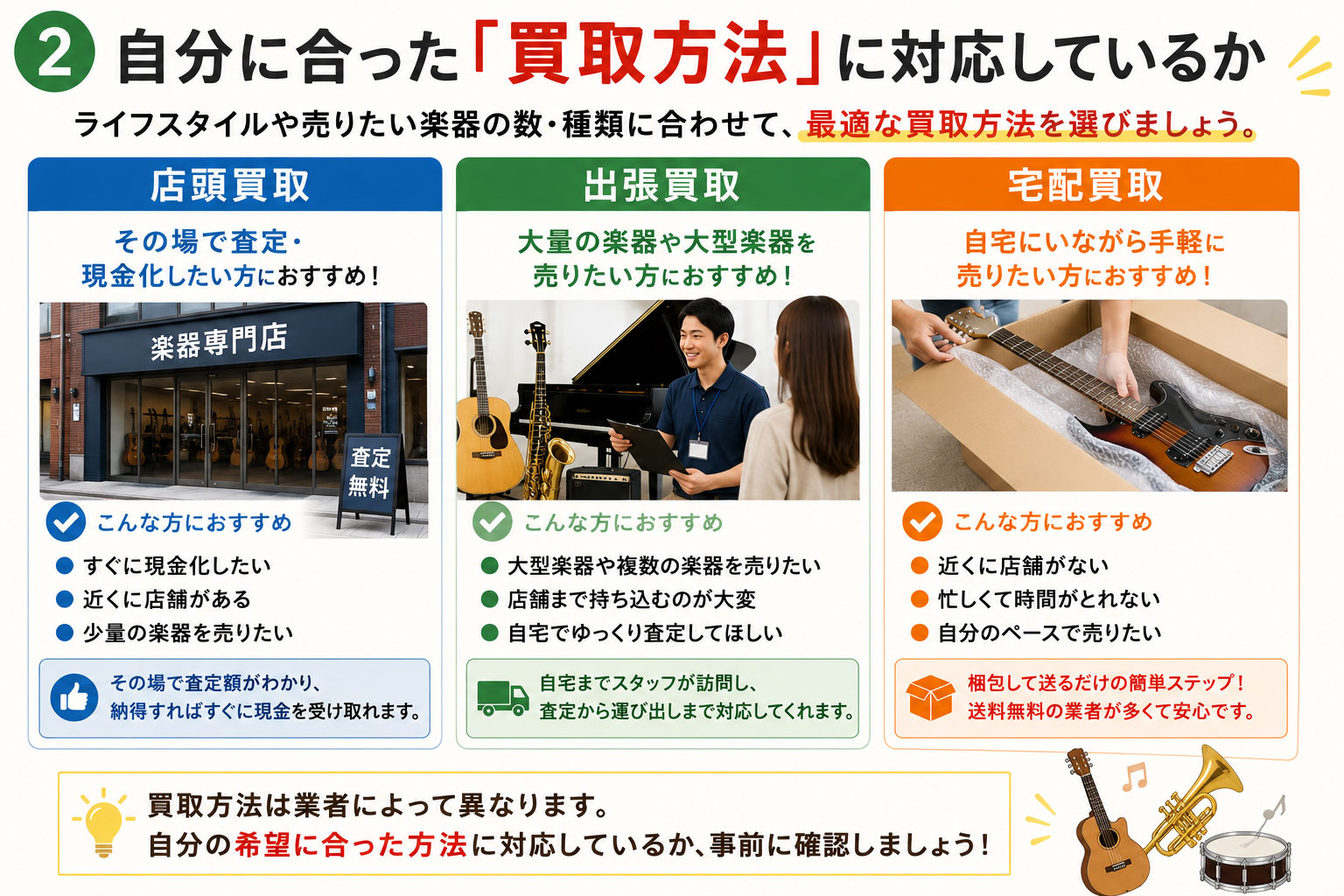 楽器買取業者の選び方➁