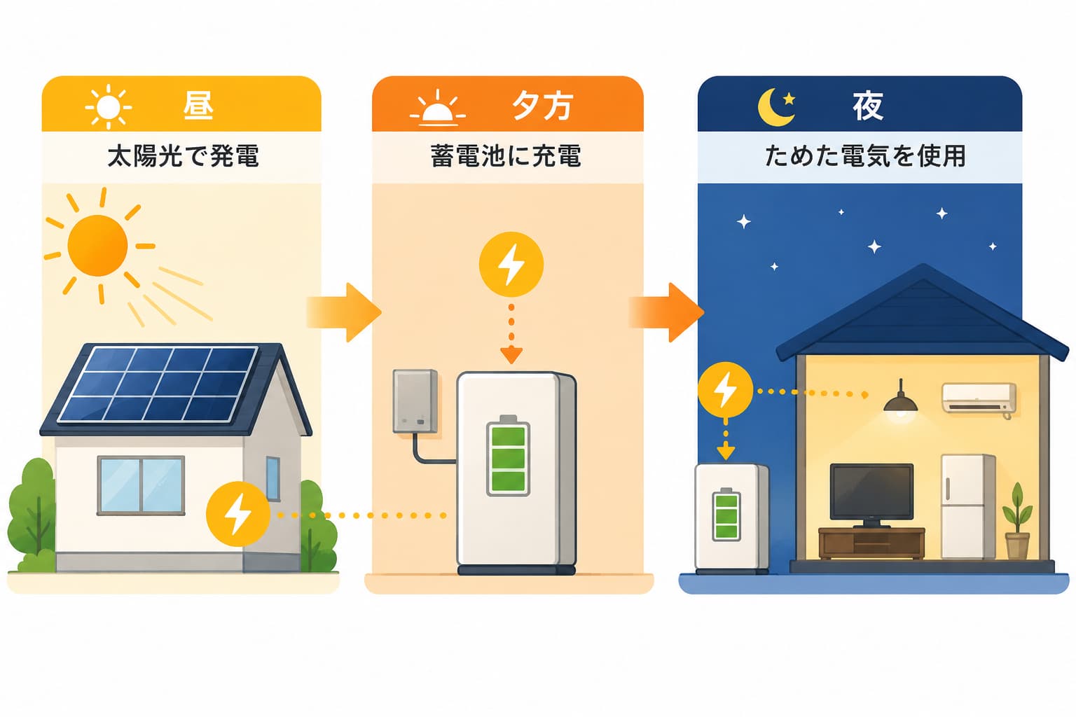 太陽光と蓄電池の仕組み