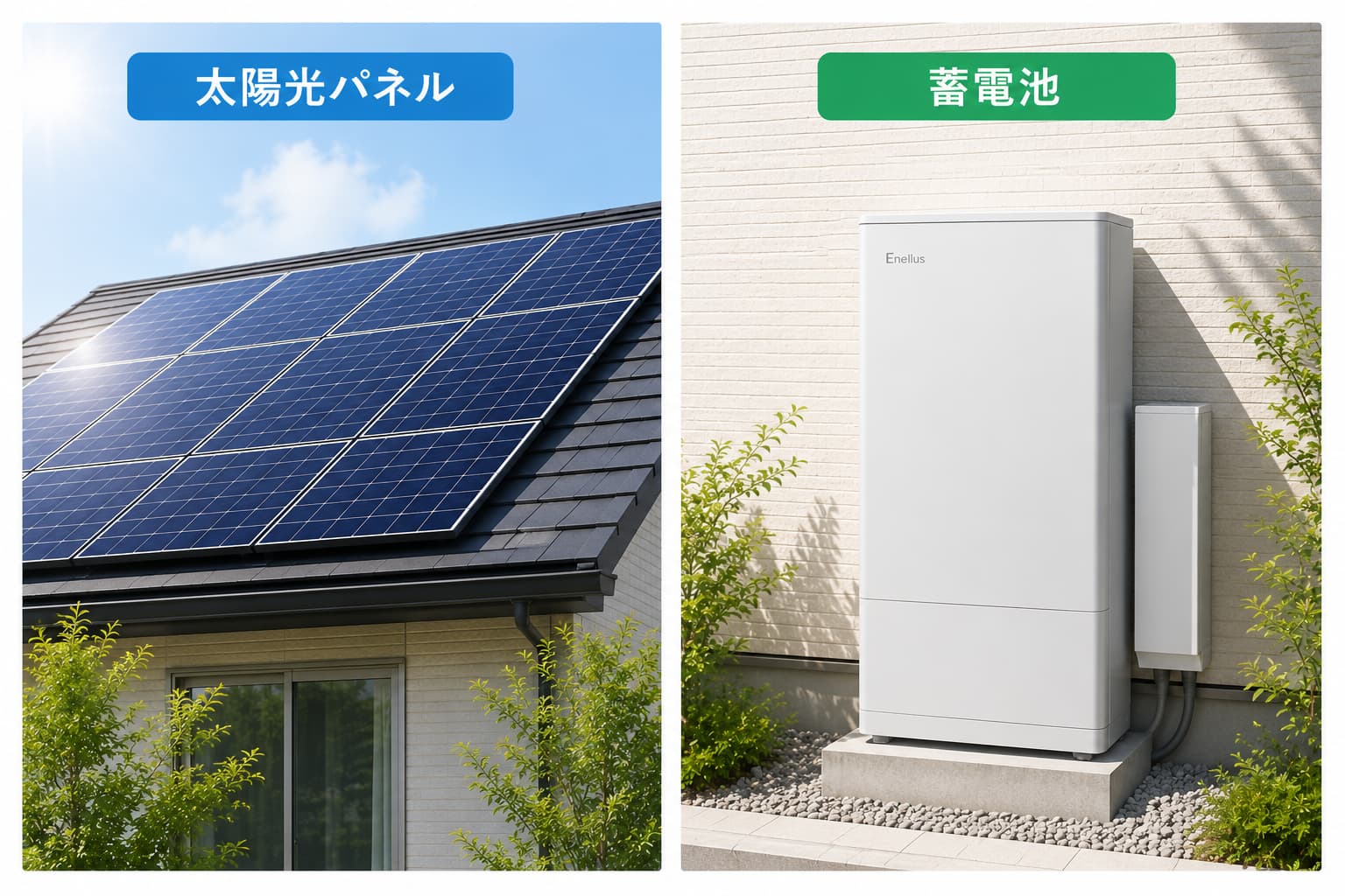 太陽光と蓄電池の写真