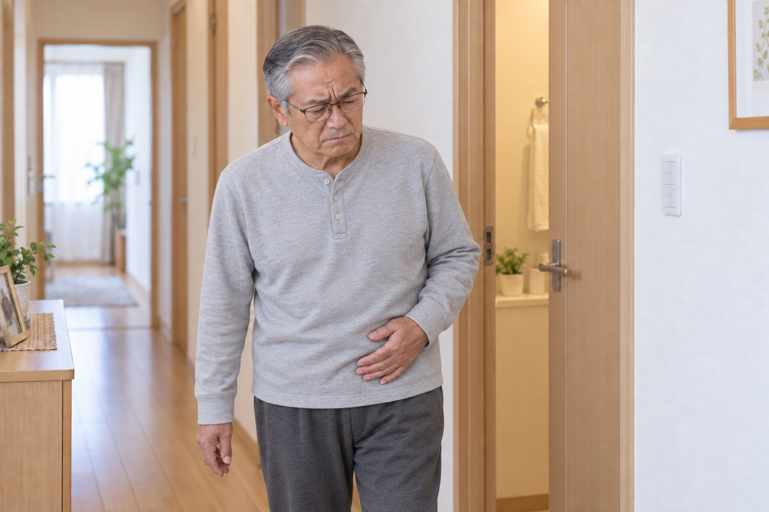 トイレに行ったのにスッキリしない男性